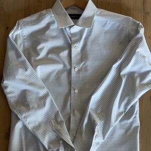 Black Lapel Men's Custom Shirt - Gray Gingham